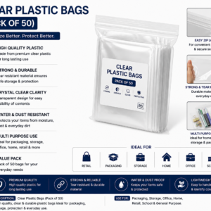 Clear Plastic Bags (Pack of 50)