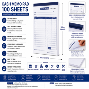 Cash Memo Pad 100 sheets