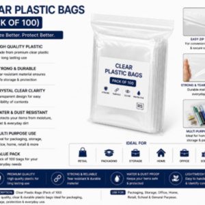 Clear Plastic Bags (Pack of 100)