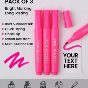 Pink Highlighter (Pack of 3)