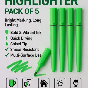 Green Highlighter (Pack of 5)