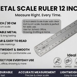 Metal Scale Ruler 12 Inch