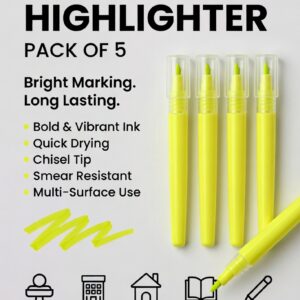 Yellow Highlighter (Pack of 5)