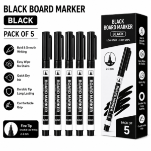 Black Board Marker Black (Pack of 5