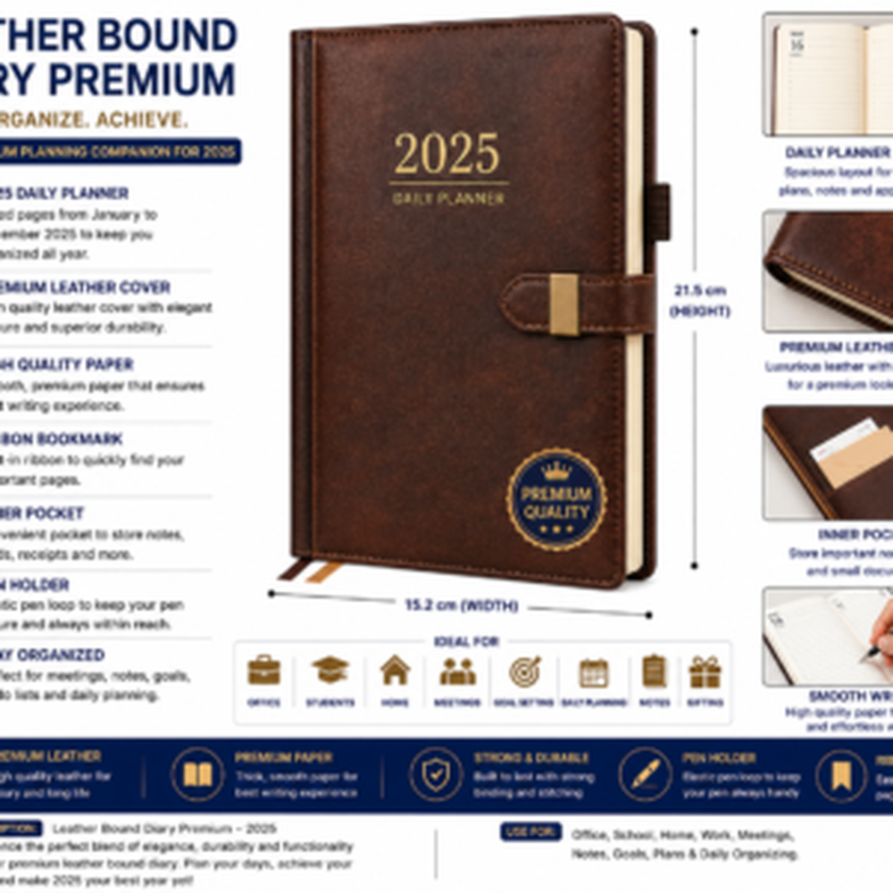 Leather Bound Diary Premium