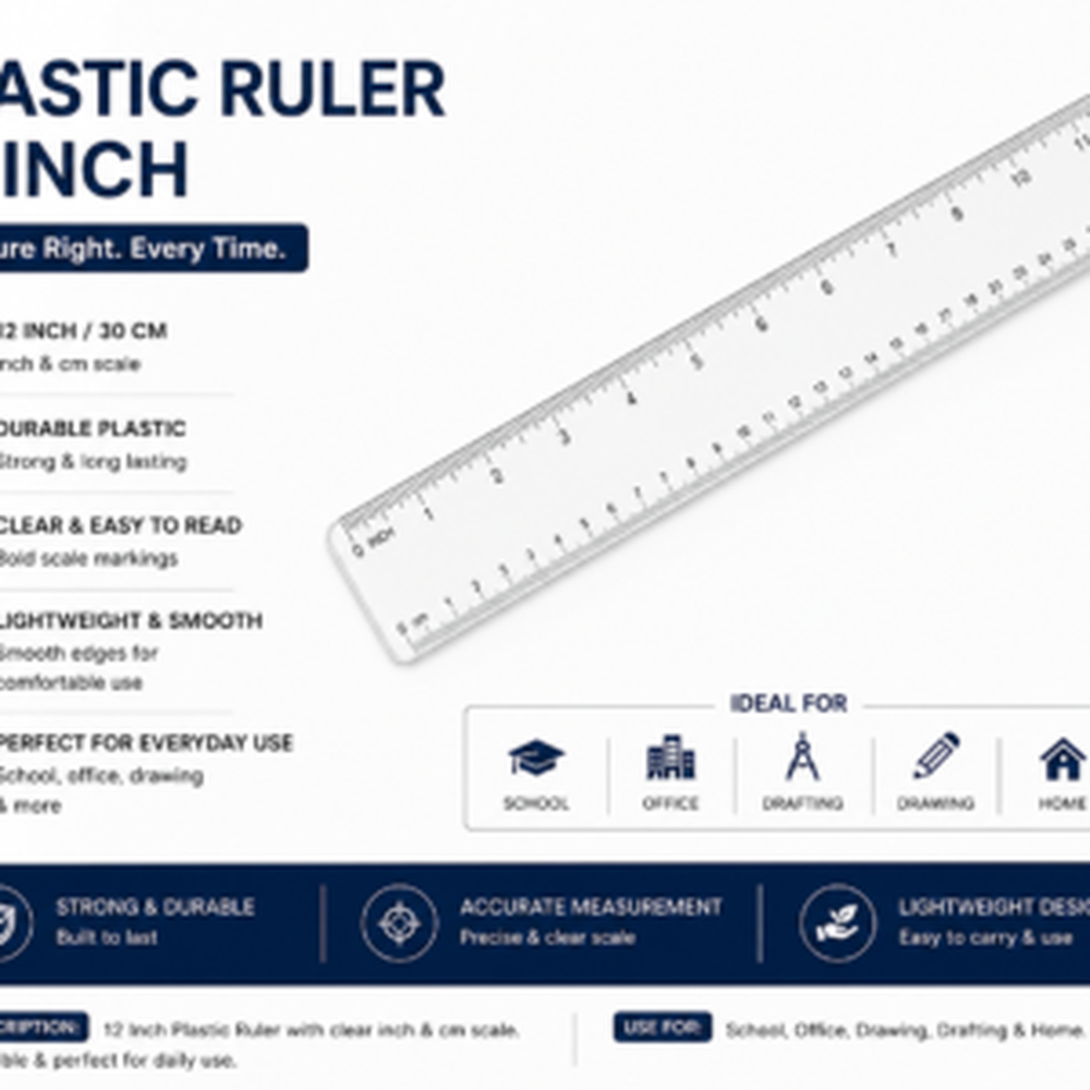 Plastic Ruler 12 Inch
