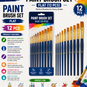 Paint Brush Set Flat (12 pcs)