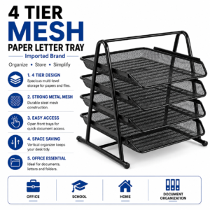 Paper Letter Tray 4 Step Metal Mesh Importerd Brand