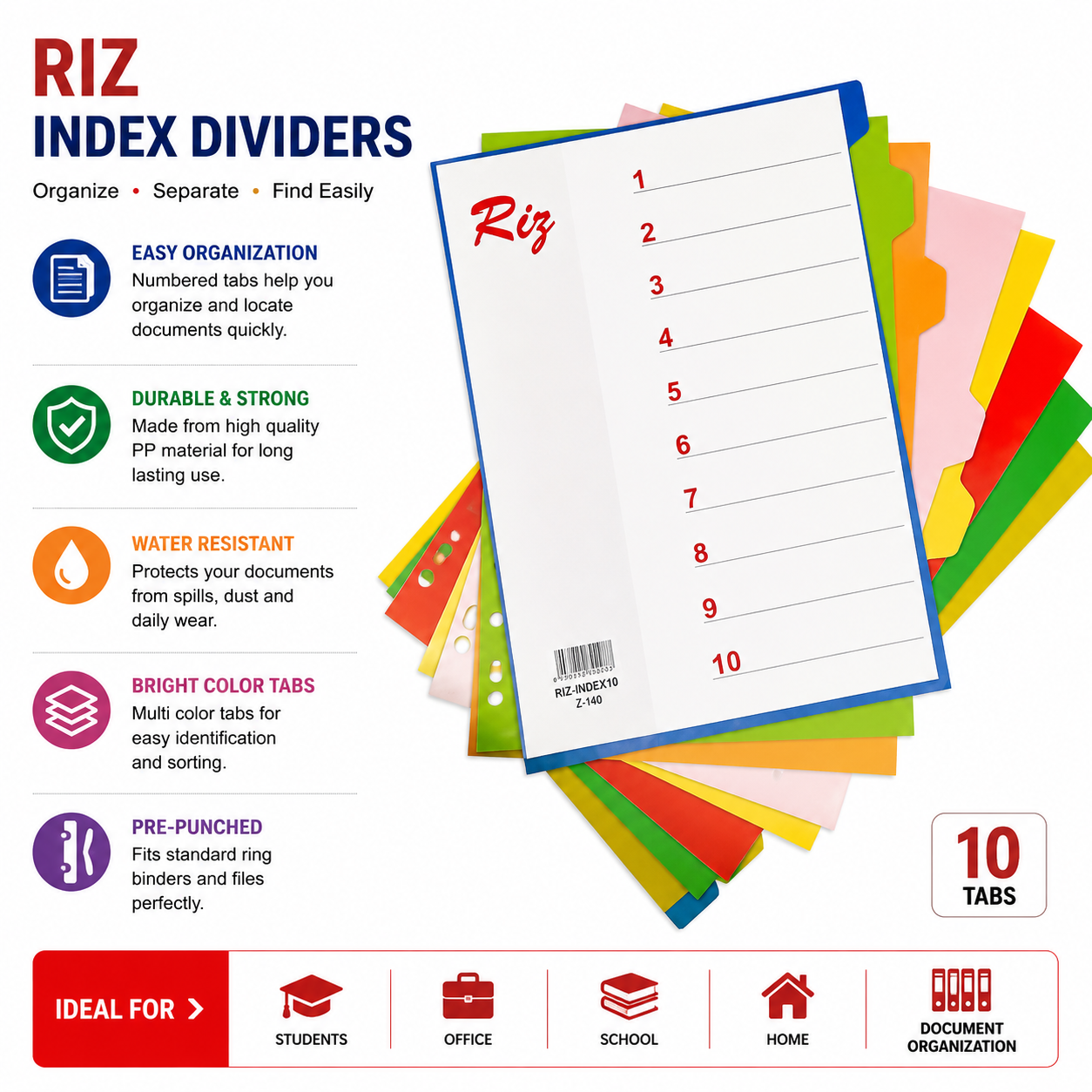 File Separator 1-10 Card Set H- Duty Citizen Brand