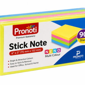 Stick Note 6" X 3" (75 mm X 152 mm) 90 Sheet Neno Multi Colour Pronoti Brand