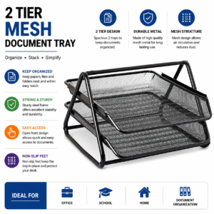 Paper Letter Tray 2 Step Metal Mesh Imorpterd Brand