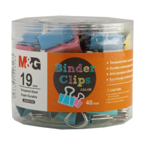 Binder Doc Clip Mix Colour (19mm) 60 Each Box ABS92769 M & G Brand