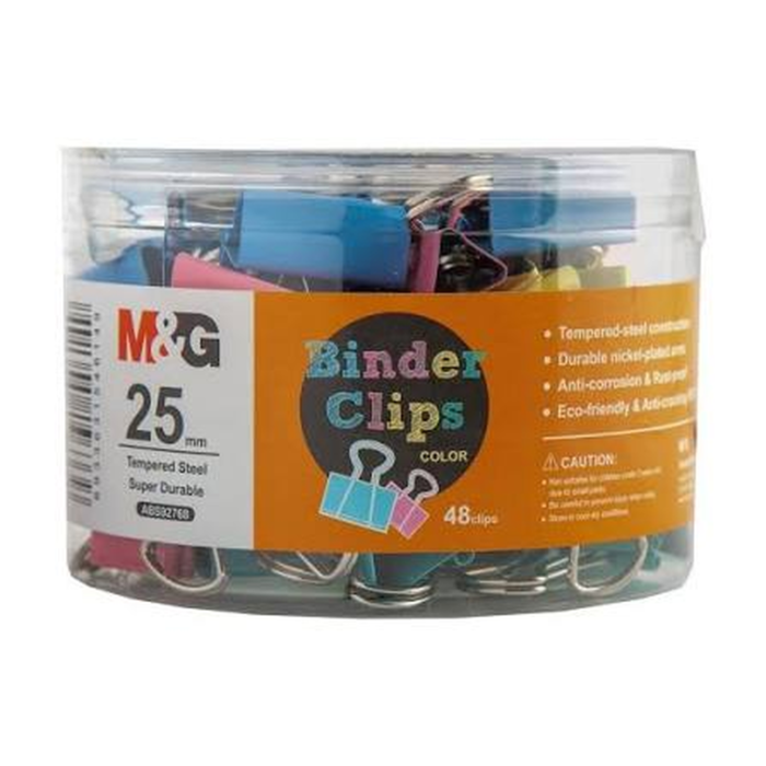 Binder Doc Clip Mix Colour (25mm) 48 Each Box ABS92768 M & G Brand