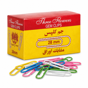 Gem Clips 28 MM Three Flower Brand  Mix Colour