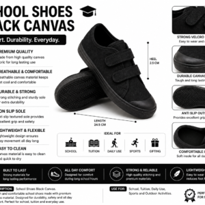 School Shoes Black Canvas