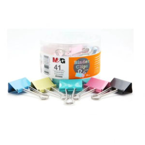 Binder Doc Clip Mix Colour (41mm) 24 Each Box ABS92766 M & G Brand