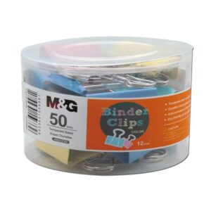 Binder Doc Clip Mix Colour (51mm) 12 Each Box ABS92765 M & G Brand