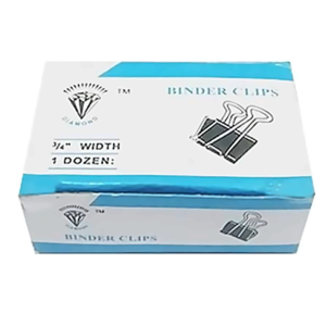 Binder Doc Clip Black (15mm) 12Pcs Diamond Brand