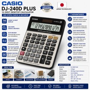 Calculator DJ-240D Plus Casio Original Japan