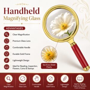 Magnifying Glass 90 mm With LED Three Flower
