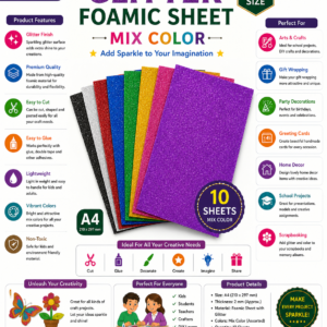 Glitter Foamic Sheet Mix Color A4