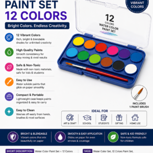 Water Color Paint Set 12 Colors