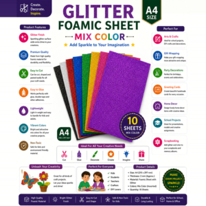Glitter Foamic Sheet Mix Color A4