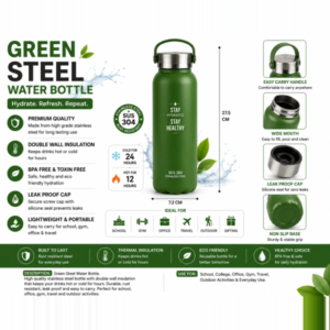 Green Steel Water Bottle [PD]