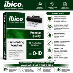 IBICO Lamination 100 Pouch O-ID 150 Microns Green Box