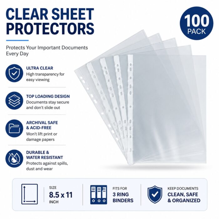 Sheet Protector A-4 8C 11 Hole 50 Sheet Packet