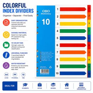 File Separator 1-10 Number Plastic Set Imported Brand