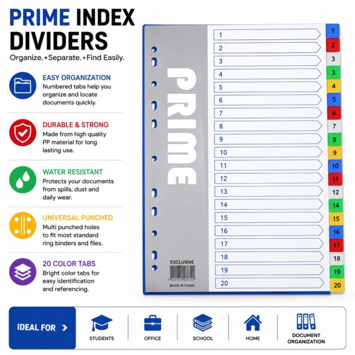 File Separator 1-10 With Number Plastic Set Imported Brand