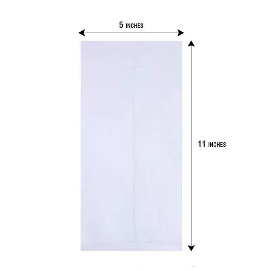 White Envelope 5" X 11" A-5 Size 70 Grams