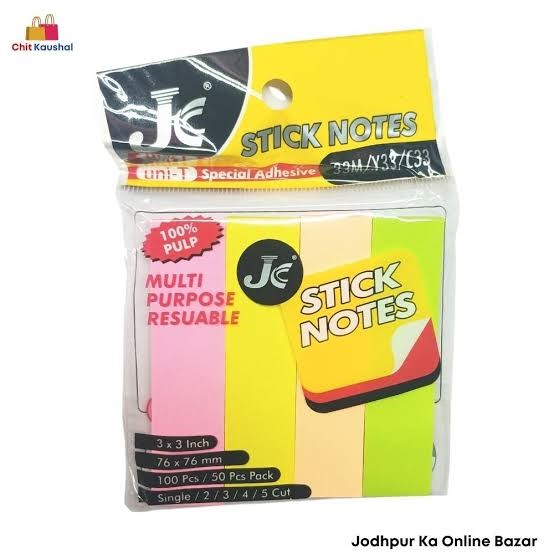 Stick Note 25" X 100" Multi Color 4 Cut Size