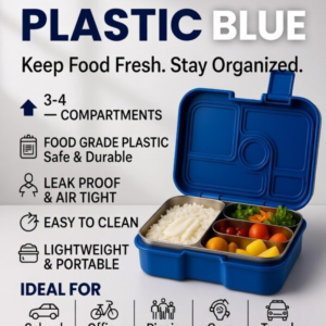 Lunch Box Plastic Blue