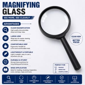 Magnifying Glass 60 mm Normal Quality Three Flower