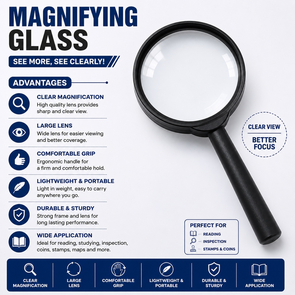 Magnifying Glass 60 mm Normal Quality Three Flower