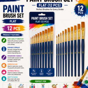 Paint Brush Set Flat (12 pcs)