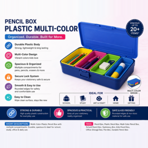 Pencil Box Plastic Multi-Color