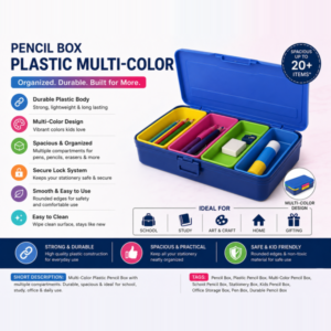 Pencil Box Plastic Multi-Color