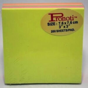 Stick Note 3" X 3" (75 mm X 75 mm) 90 Sheet Neno Multi Colour Pronoti Brand