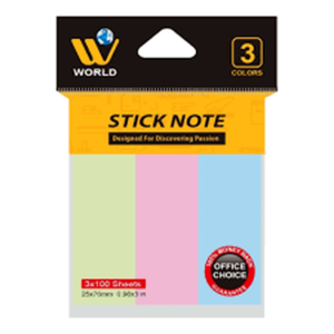 Stick Note 3" X 3" Multi Color 300 Sheet Packet
