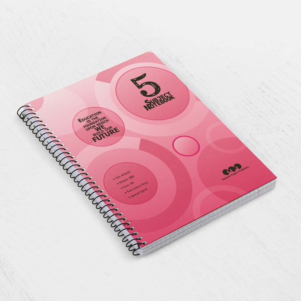 Spiral Note Book 200 Pags 8" X 7" A-5 Small Size