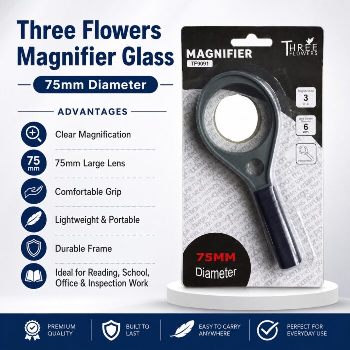 Magnifying Glass 75 mm Normal Quality Three Flower