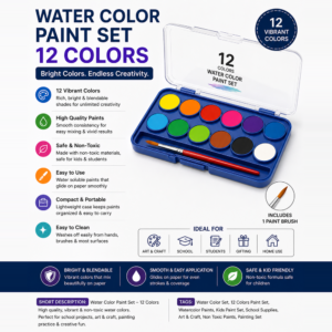 Water Color Paint Set 12 Colors