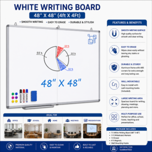 White Writing Board 48" X 48"(4ft X 4Ft)